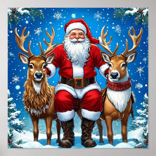 サンタクロースとトナカイのマジカルクリスマス ポスター (正面)