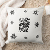 サンタクロースとトナカイの居心地の良い冬の雰囲気 クッション (ブランケット)