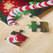 サンタクロースとトナカイの帽子が可愛い子猫 ジグソーパズル (側面)