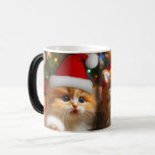 サンタクロースとトナカイの帽子が可愛い子猫 モーフィングマグカップ (正面左)