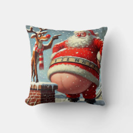 サンタクロースとトナカイの面白いクリスマス クッション