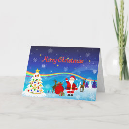 サンタクロースとトナカイ カード