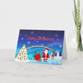サンタクロースとトナカイ カード