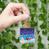 サンタクロースとトナカイ キーホルダー (手)