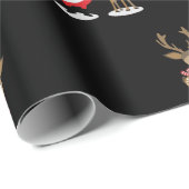 サンタクロースとトナカイ – クリスマスかわいい ラッピングペーパー (ロールコーナー)