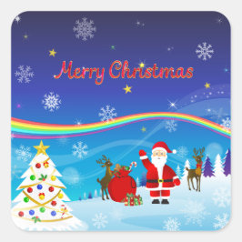 サンタクロースとトナカイ スクエアシール
