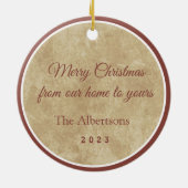 サンタクロースとトナカイ セラミックオーナメント (裏面)