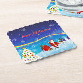 サンタクロースとトナカイ ペーパーコースター (アングル)