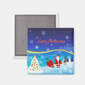 サンタクロースとトナカイ マグネット (正面/裏面)