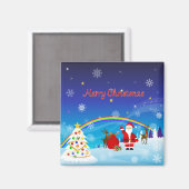 サンタクロースとトナカイ マグネット (正面/裏面)