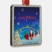 サンタクロースとトナカイ メタルオーナメント (右)