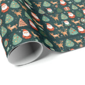 サンタクロースとトナカイ ラッピングペーパー (ロールコーナー)