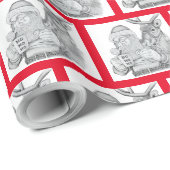 サンタクロースとトナカイ ラッピングペーパー (ロールコーナー)