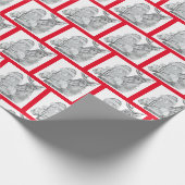 サンタクロースとトナカイ ラッピングペーパー (角)