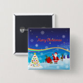 サンタクロースとトナカイ 缶バッジ (正面&裏面)