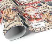 サンタクロースとドリンクとクリスマスのための野球 ラッピングペーパー (ロールコーナー)