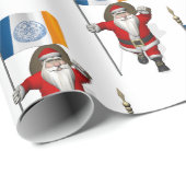 サンタクロースとニューヨーク州旗 ラッピングペーパー (ロールコーナー)