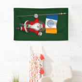 サンタクロースとニューヨーク州旗 横断幕 (インサイチュ)