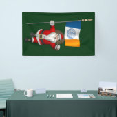 サンタクロースとニューヨーク州旗 横断幕 (トレードショー)