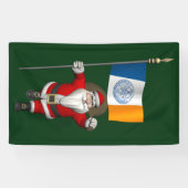 サンタクロースとニューヨーク州旗 横断幕 (横)