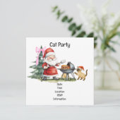 サンタクロースとネコが暮らすクリスマスバーベキューパーティー 招待状 (スタンド正面)