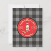 サンタクロースとネコの完璧な斜面スキー シーズンカード (正面)