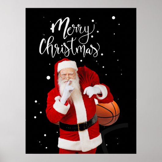 サンタクロースとバスケのメリークリスマス ポスター (正面)