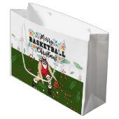 サンタクロースとバスケットボールクリスマスロード ラージペーパーバッグ (正面アングル)