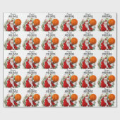 サンタクロースとバスケットボールクリスマス ラッピングペーパー (フラット)