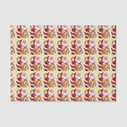 サンタクロースとバッグのおもちゃクリスマスイブ 薄葉紙 (正面)