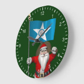 サンタクロースとヒューストンの看板 ラージ壁時計 (傾斜)