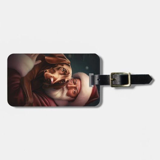 サンタクロースとビツラクリスマスクリスマスクリスマス ラゲッジタグ (正面横)