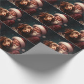 サンタクロースとビツラクリスマスクリスマスクリスマス ラッピングペーパー (角)