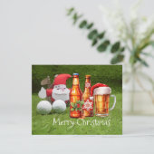 サンタクロースとビール付きゴルフクリスマスカード (スタンド正面)
