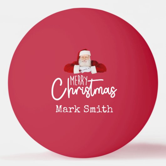 サンタクロースとピンポン楽しいクリスマス 卓球ボール (正面)