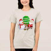 サンタクロースとフレンズのクリスマス トライブレンドTシャツ (正面)