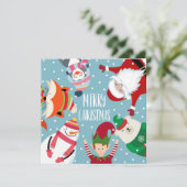 サンタクロースとフレンズフラットクリスマスカード (スタンド正面)