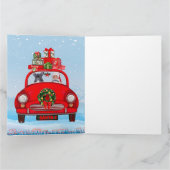 サンタクロースとフレンチブルドッグの車 カード (内部)