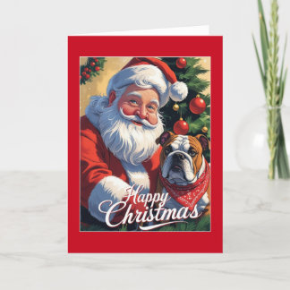 サンタクロースとブルドッグのクリスマスカード シーズンカード