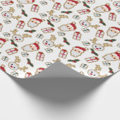 サンタクロースとプレゼントクリスマスクッキーパターン ラッピングペーパー (角)