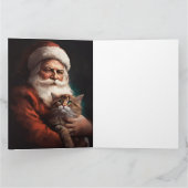 サンタクロースとペルシャ猫フェスティバルクリスマス カード (内部)