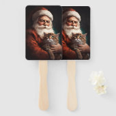 サンタクロースとペルシャ猫フェスティバルクリスマス ハンドファン (正面&裏面)