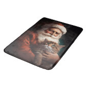 サンタクロースとペルシャ猫フェスティバルクリスマス バスマット (アングル)