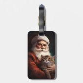 サンタクロースとペルシャ猫フェスティバルクリスマス ラゲッジタグ (裏面縦)