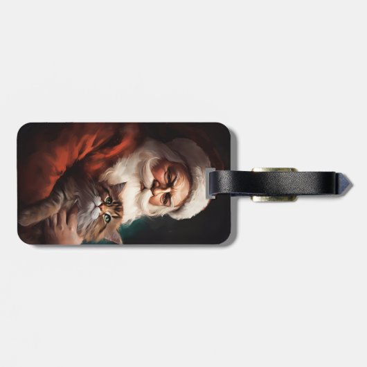 サンタクロースとペルシャ猫フェスティバルクリスマス ラゲッジタグ (裏面横)