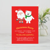 サンタクロースとホッキョクグマの漫画 招待状 (スタンド正面)