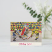 サンタクロースとホッケーのソ連ポストカード ポストカード (スタンド正面)