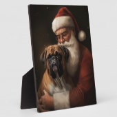 サンタクロースとボクサー クリスマスのお祭りデザイン フォトプラーク (側面)