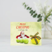 サンタクロースとボールとテニスクリスマス ポストカード (スタンド正面)