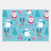 サンタクロースとポーラベア ラッピングペーパーシート (正面)